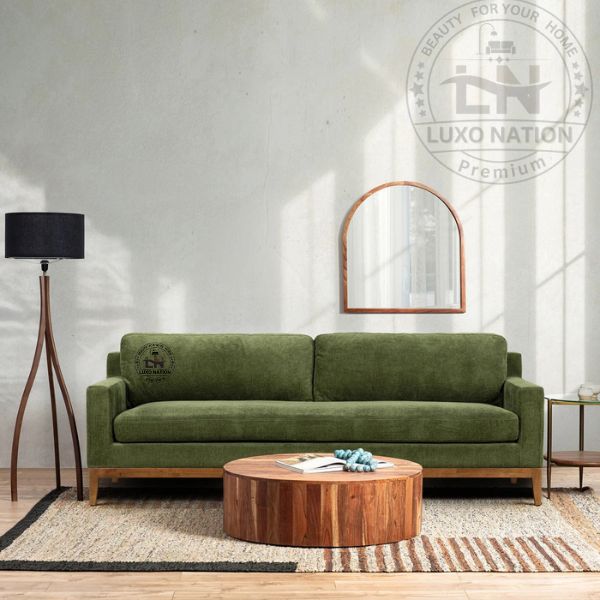 Classic Empire luxury Sofa โ Teak Wood Rich Finish with Bold Elegance